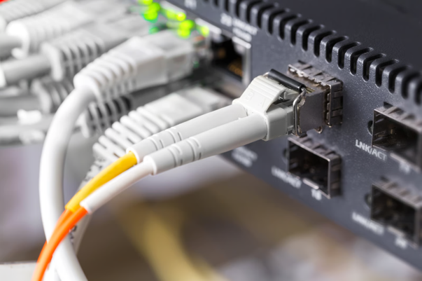 Leased Line connection linking network equipment for reliable business internet connectivity.